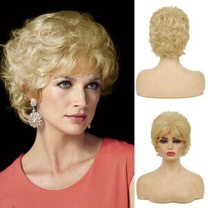 NEW Beweig Short Curly Blonde Wigs for Women Fluffy Natural Looki